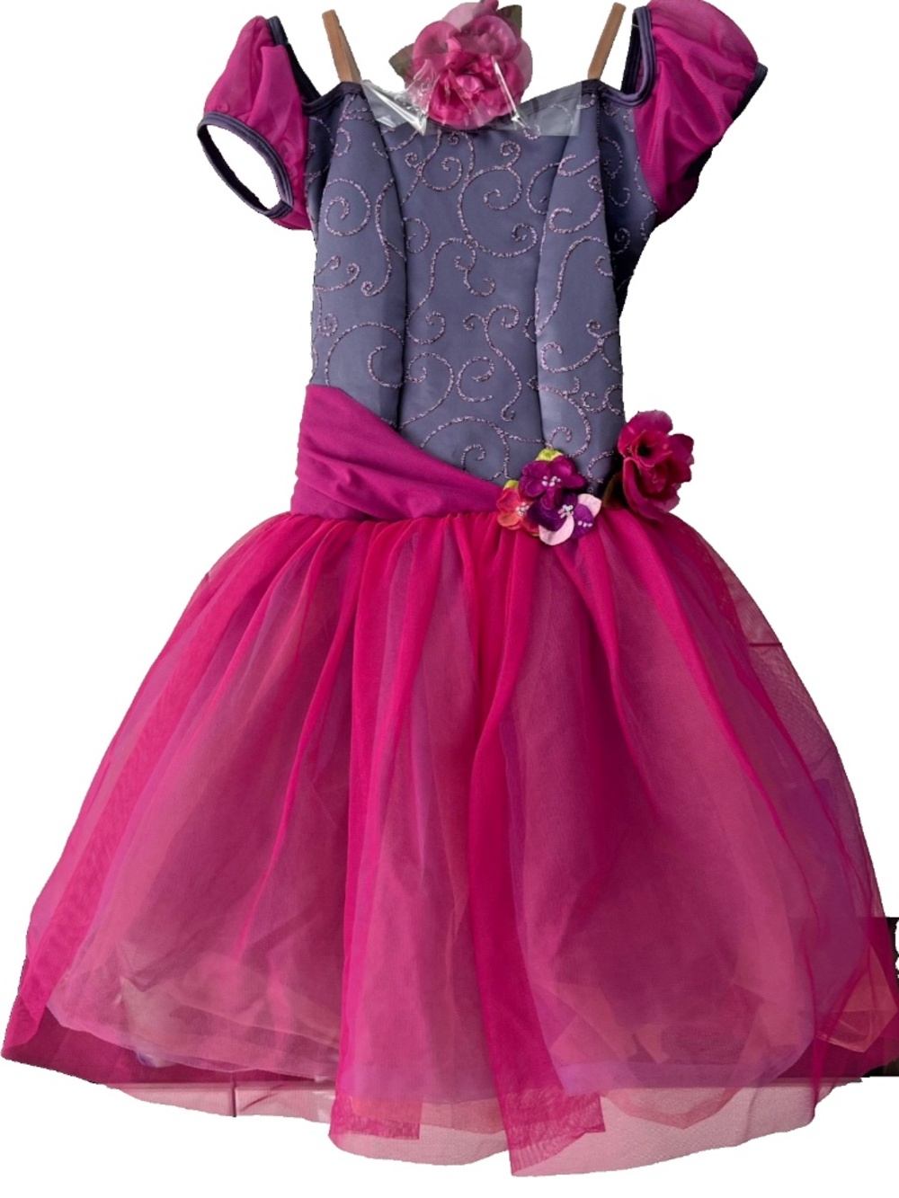 Curtain Call Costume Ballet Dress Extra Full Floral Tulle Pink Lavender Girls LG